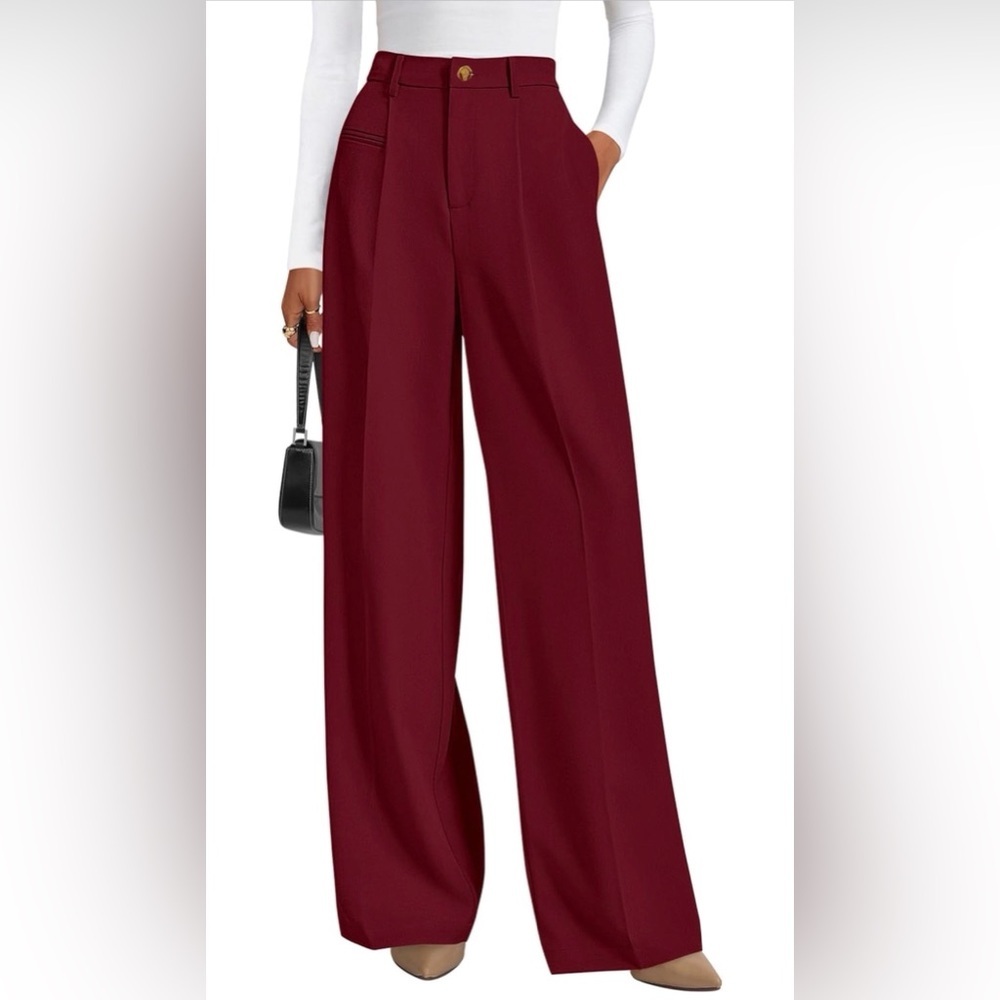 🆕Business Casual Flowy Work Palazzo Pants High Waisted Slacks Trousers